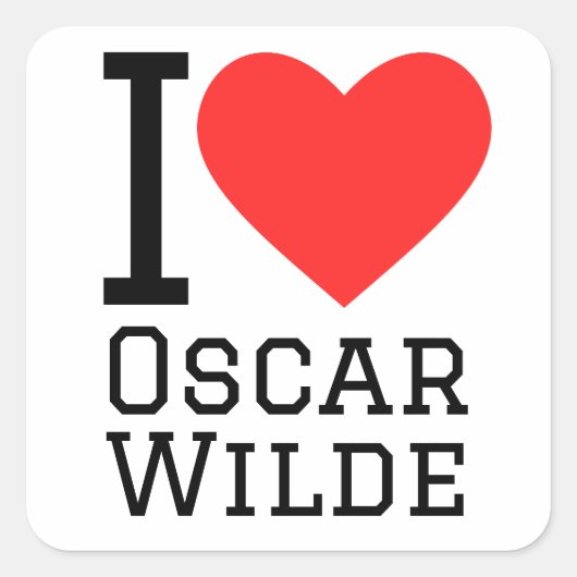 Liebe Oscar wilde Quadratischer Aufkleber (Vorderseite)