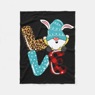 Liebe Oster-Gnom Leopard Plaid Liebe Oster-Gnom Fleecedecke