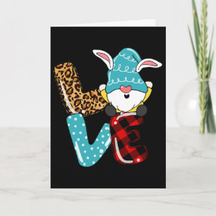 Liebe Oster-Gnom Leopard Plaid Liebe Oster-Gnom Karte