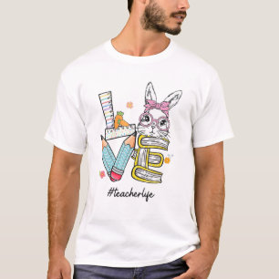 Liebe Osterlehrer Niedlich Bunny Face Happy Oster T-Shirt