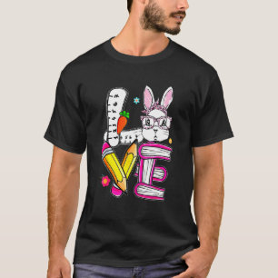 Liebe Osterlehrer Niedlich Bunny Face Happy Oster T-Shirt
