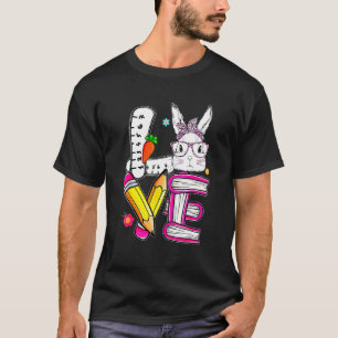 Liebe Osterlehrer Niedlich Bunny Face Happy Oster T-Shirt