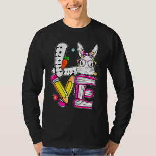 Liebe Ostern 5. Klasse Lehrer Bunny Niedlich Face T-Shirt