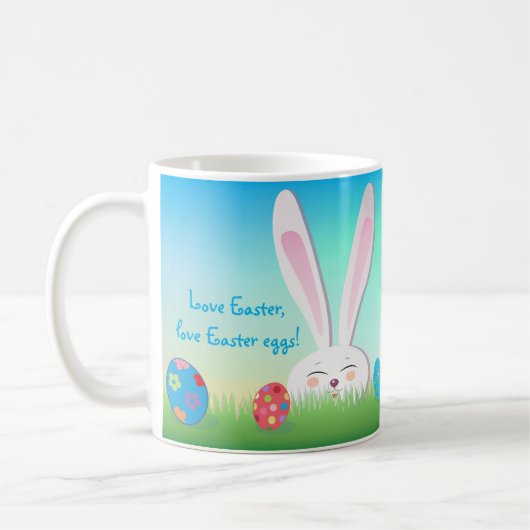Liebe Ostern, Happy Osterjagd Niedlich Bunny Kaffeetasse (Links)