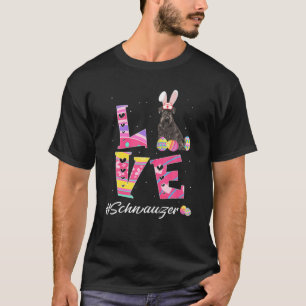 Liebe Ostern Schnauzer Bunny Ears Hundefreunde T-Shirt
