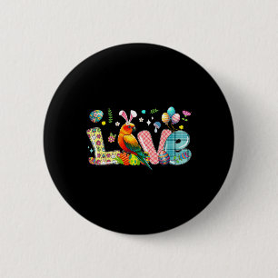 Liebe Ostern Sonnenhase Jagd Eier Blume Button