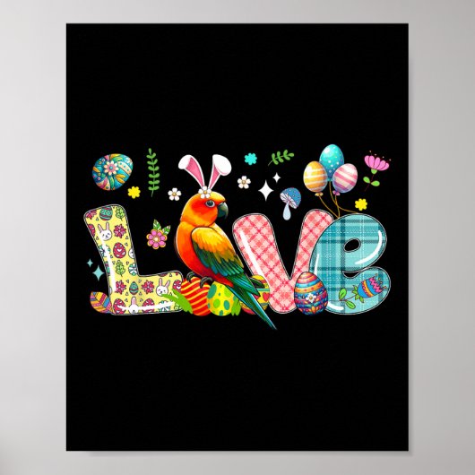 Liebe Ostern Sonnenhase Jagd Eier Blume Poster (Vorne)