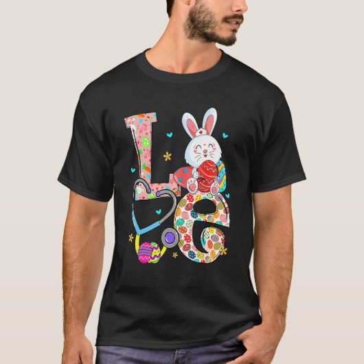 Liebe Ostertag 2022 Eierkörbe Stethoskop T-Shirt (Vorderseite)