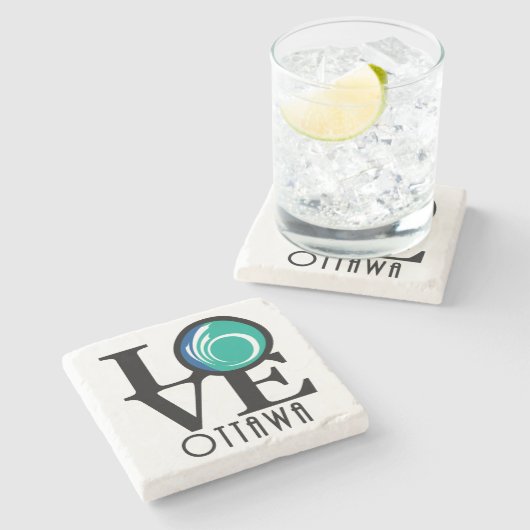 LIEBE Ottawa Steinuntersetzer (Seitenansicht)