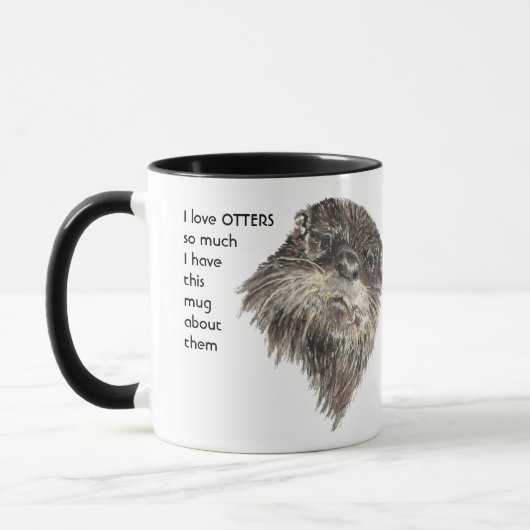Liebe OTTERS so viel ich Spaß Quote Tasse (Links)