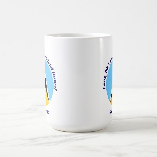 Liebe Our Island Zuhause | St Lucian Phrase Blauer Kaffeetasse (Mittel)