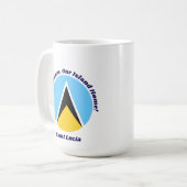 Liebe Our Island Zuhause | St Lucian Phrase Blauer Kaffeetasse (Vorderseite Links)