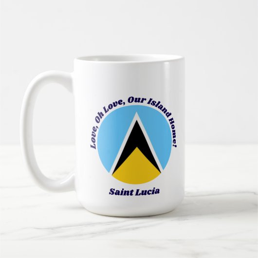 Liebe Our Island Zuhause | St Lucian Phrase Blauer Kaffeetasse (Links)