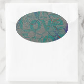 Liebe Ovaler Aufkleber (Tasche)