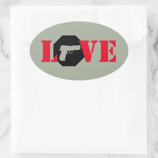 LIEBE OVALER AUFKLEBER (Tasche)