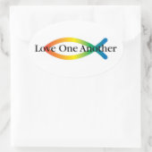 Liebe Ovaler Aufkleber (Tasche)