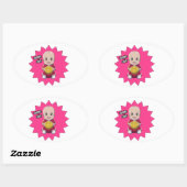 Liebe Ovaler Aufkleber (Blatt)