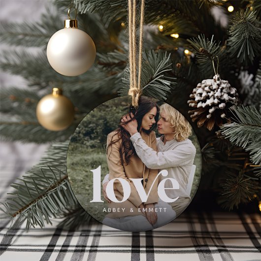 Liebe Overlay Foto & Namen Keramik Ornament
