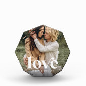Liebe Overlay Personalisierte Paare Fotoblock (Vorderseite)