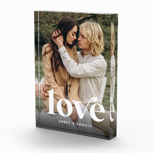 Liebe Overlay Personalisierte Paare Fotoblock (Rechts)