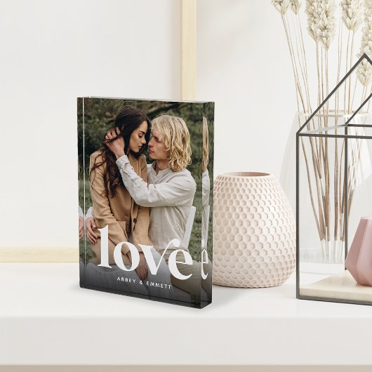 Liebe Overlay Personalisierte Paare Fotoblock