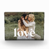 Liebe Overlay Personalisierte Paare Fotoblock (Vorderseite)