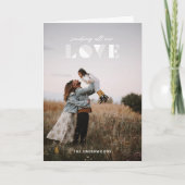 Liebe-Overlay Valentinstag-Karte - Weiß Dankeskarte (Vorderseite)