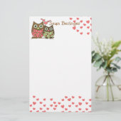 Liebe Owls Briefpapier (Stehend Vorderseite)