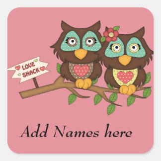 Liebe Owls entwerfen Etiketten Stickers