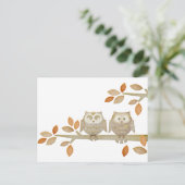 Liebe Owls in Bäumen Postkarte (Stehend Vorderseite)