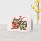 Liebe Owls Karte (Gelbe Blume)