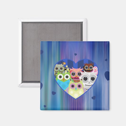 Liebe Owls Magnet (Vorderseite/Rückseite)
