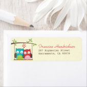 Liebe Owls on Tree Swing Rücksendeadresse Label (Insitu)