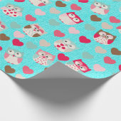 Liebe Owls Pattern Geschenkpapier (Ecke)