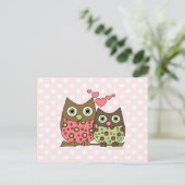 Liebe Owls Postkarte (Stehend Vorderseite)