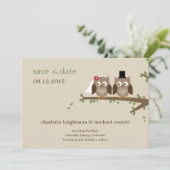 Liebe Owls Save the Date /Hochzeitsankündigungen (Stehend Vorderseite)