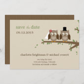 Liebe Owls Save the Date /Hochzeitsankündigungen (Vorne/Hinten)
