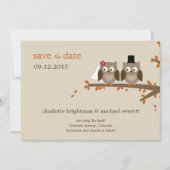 Liebe Owls Save the Date - Orange (Vorderseite)