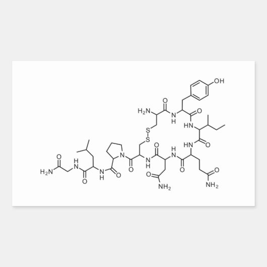 Liebe Oxytocin chemische Formel chemisches Element Rechteckiger Aufkleber (Vorderseite)