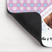 Liebe Paar Foto & Namen Lila Herz Muster Mousepad (Ecke)
