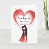 Liebe Paar und Big Heart Valentinstag Karte (Vorderseite)