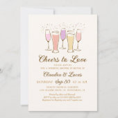 Liebe Paare Coed Brautparty Invitati Einladung (Vorderseite)