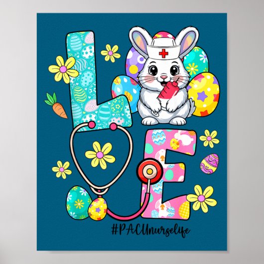 Liebe pacu Krankenschwester Leben Hase Stethoskop Poster (Vorne)