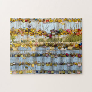 Liebe Padlocks am Pont de Solferino - Paris, Frank Puzzle