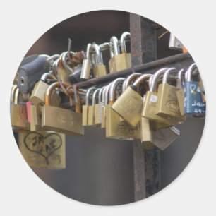 Liebe Padlocks, Prag Runder Aufkleber