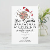 Liebe & Paella Hochzeit Probe Dinner Party Einladung (Stehend Vorderseite)