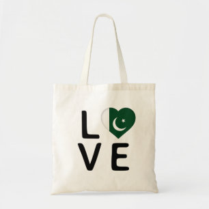 Liebe - pakistanische Flagge Tragetasche