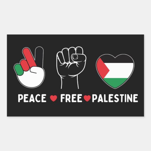 Liebe palestine - Freiheit für Palästen Rechteckiger Aufkleber (Vorderseite)