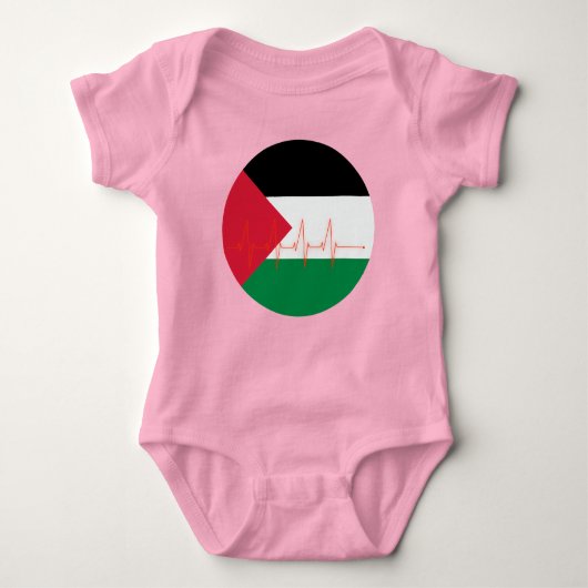 Liebe Palestine Heart Pulse ف س ط ل ن | Freie Palä Baby Strampler (Vorderseite)