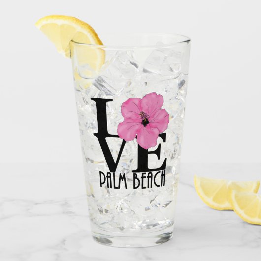 LIEBE Palm Beach Pink Glas (Vorderseite Ice)